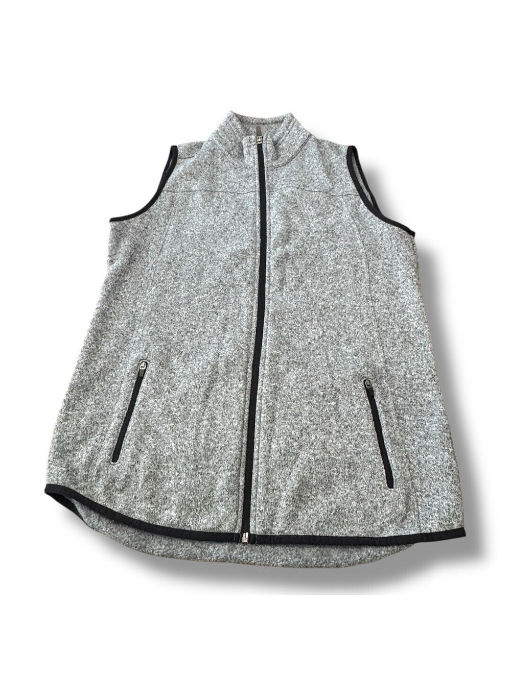 Old Navy Active Zip Up Vest Grey Sleeveless Zipped Pockets Activewear Women’s M